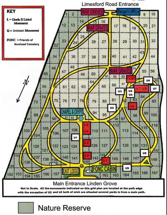 Nunhead cemetery map
